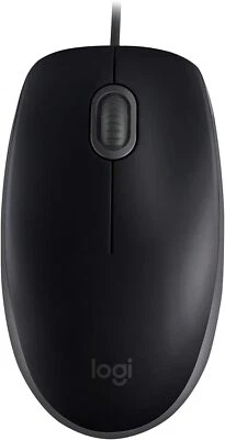 Logitech B110 Wired USB Mouse, Silent Buttons, Comfortable Full-Size Use Design, - Image 1 of 3