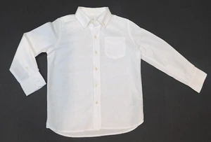 Gap Boy’s Button Down Shirt WHITE Size M/8-9 Cotton Long Sleeve Pocket NEW - Picture 1 of 3