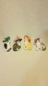 Lot Of 4 Refrigerator Magnets- Cats With Hats On - Picture 1 of 8