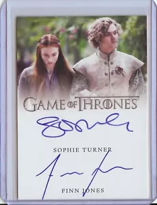 Tarjeta de autógrafo doble de Sophie Turner Finn serie de aniversario de hierro de Game of Thrones - Imagen 1 de 3