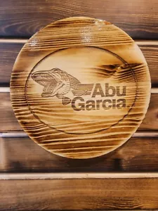 Fishing Wood Barrel Top - Abu Garcia - 15" Round wood display - Wall Decoration - Picture 1 of 1