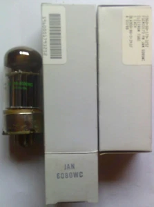 Pair 6080WC NOS vacuum tube JAN GE dual 13 watt triode (reliable 6080) lot of 2 - Picture 1 of 3