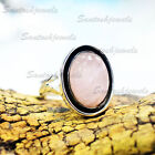 Rose Quartz Gemstone 925 Sterling Silver Ring Christmas Jewelry All Size DS-294