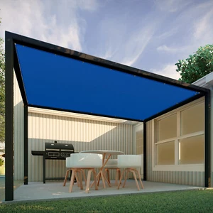 PATIO 8-15 PIES Azul Parasol Vela Borde Recto Rectángulo UV-Anti para Toldo - Imagen 1 de 10