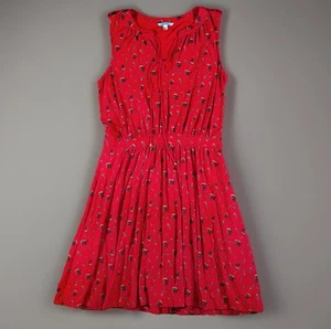 LEIFNOTES ANTHROPOLOGIE Dress Small Red Skipper Sailboat Anchor Print Sleeveless - Picture 1 of 10