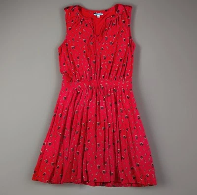 Vestido LEIFNOTES ANTHROPOLOGIE pequeno vermelho capitão veleiro estampa âncora sem mangas - Imagem 1 de 4