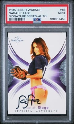 2015 Bench Warmer Signature Series Autograph #88 Sarah Stage Auto PSA 9 MINT - Image 1 of 3