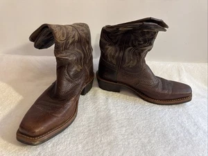 Ariat Heritage Roughstock Mens 11 Boots Brown Oiled Rowdy Square Toe Western - Picture 1 of 9
