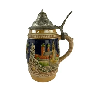 Vintage 1972 München Olympia Deutscher Bierstein Deckel Souvenirkrug DBGM Germany - Bild 1 von 15