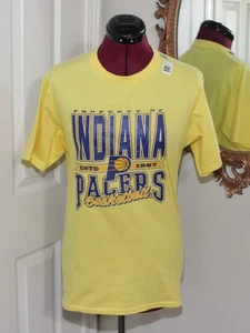 INDIANA PACERS NEW NBA T-SHIRT YELLOW GOLD BLUE NEW W/ TAGS Sz S - Picture 1 of 6