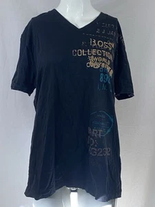 HUGO BOSS Men's Black Logo Cotton V Neck T Shirt. Size XL - Picture 1 of 9