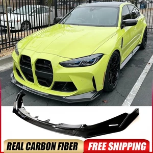 For BMW G80 M3 G82 G83 M4 2021-25 Real Carbon Front Bumper Lip Spoiler Splitters - Picture 1 of 15