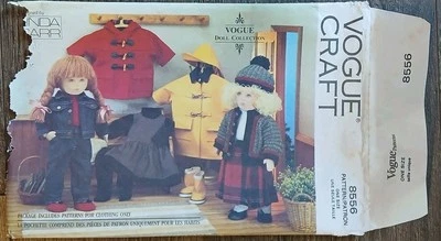 UNCUT Vogue 8556 18" Doll Clothes Coat Jacket Jumper Hat Jeans Skirt Pattern - Image 1 of 3