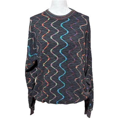 Suéter Vintage Tundra Canadá Estilo Coogi Para Hombre L Multicolor Texturizado Tejido Años 90 Foto 1 de 4