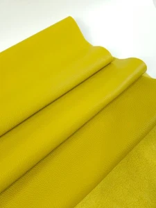 Lemon Curry Kansas Sporty Dollar Print Round Semi Shine Full Dyed Leather - Picture 1 of 4