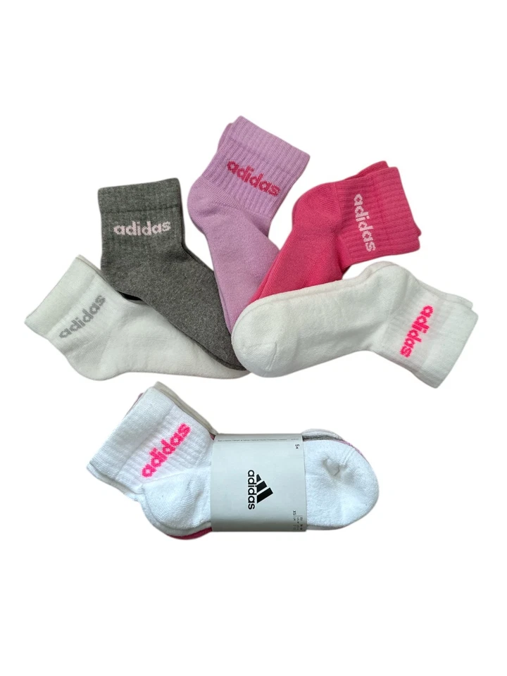 Adidas Sportsocken Kids Lin Ank, vers. Farben, 5 Paar, Gr. 34-36 / XS,  Neu &OVP - Bild 1 von 4