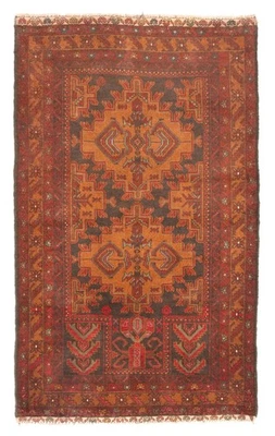 Alfombra oriental vintage anudada a mano alfombra tradicional de lana de 3'0" x 4'11" Foto 1 de 4