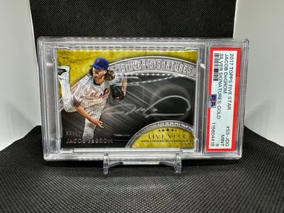 2017 TOPPS FIVE STAR SILVER SIGNATURES GOLD JACOB DEGROM AUTOGRAPH #/10 PSA 9 - Image 1 of 3