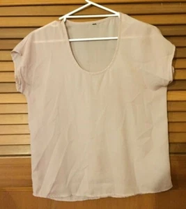 Woman's Size 10 pink sheer camisole tank singlet top cami sleeveless vest shirt - Picture 1 of 10