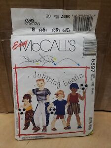 Mccalls Sewing Pattern #5897 Kids T-Shirt Tank Top Pants Shorts Hat. Sz 3-4 Cut