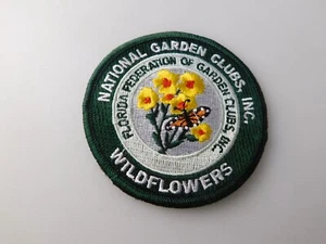 NATIONAL GARDEN CLUBS PATCH FLORDIA FEDERATION OF GARDEN CLUBS WILDFLOWERS - Bild 1 von 3
