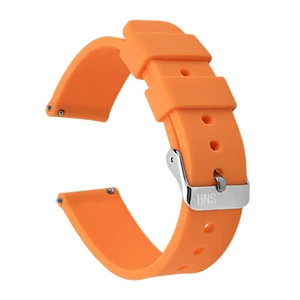 Soft Silicone Quick Release Straps Choose Color & Width Silky Rubber Watch Bands - Picture 1 of 41