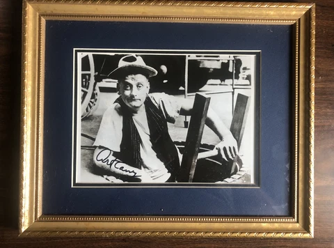 Art Carney Framed And Matted Autographed Photo Cover