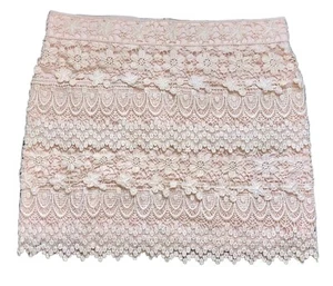 American Eagle Outfitters AE Minirock hellrosa Lagenlook Häkelspitze Größe 0 - Bild 1 von 10