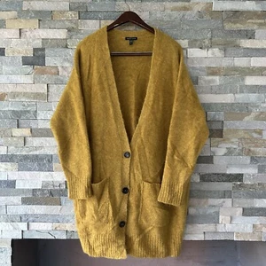 Eileen Fisher Plush Mohair Oversized Cardigan Goldenrod Mustard Small - Picture 1 of 6