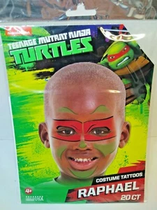 Raphael Teenage Mutant Turtles Gesicht Halloween Kostüm Tattoos Neu - Bild 1 von 4