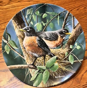 1986 Knowles "The Robin" #6 Birds Of Your Garden W/COA NIB FREE SHIPPING. - Picture 1 of 3