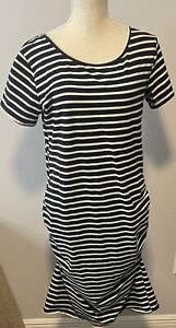 Unbranded Women’s Size Large Maternity Short Sleeve At the Knee Black and White