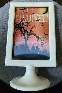 Ikea Rahmen mit Happy Halloween 3D Linsen Design Friedhof Baum Fledermäuse Mond Vintage - Bild 1 von 16