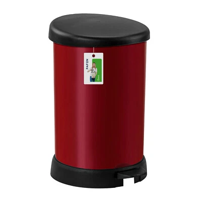 PAFEN Mülleimer 20L Einsatz Runder Abfallbehälter Klappe Abfalleimer Rot - Bild 1 von 4