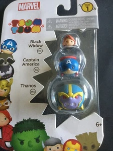 Tsum Tsum Series 1 Marvel 3 Pack Black Widow, Captain America And Thanos - Picture 1 of 2