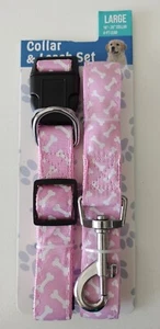 ~ Brooklyn Pet Gear ~ Juego de correa y collar ajustable rosa para perro grande ~ 4 pies de plomo ~ - Imagen 1 de 2