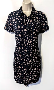 Billabong Women's Working It Button Front Shirt Dress Sz M Short Sleeve Rayon - Picture 1 of 10