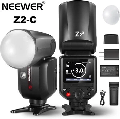 NEEWER Z2-C Z2C 2.4G TTL Round Head Flash Speedlite with Dome Diffuser for Canon - Image 1 of 4