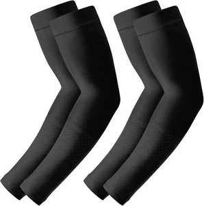 Arm Sleeves UV Sun Protection UPF 50 Compression 2 Pairs - Black - Picture 1 of 6