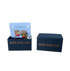 Alex and Ani Best Friends Hamburguesa y Fritura Brazalete Brazalete Conjunto de Regalo x2-Oro Brillante - Imagen 1 de 5