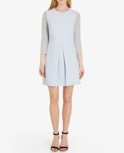 Ted Baker NAMOUR Pleated A-line Dress Powder Blue $295 Ted 3 US 8 - Picture 1 of 9