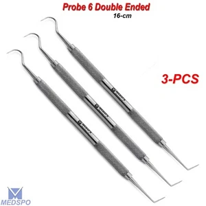 Sonda de endodoncia 6 instrumentos dentales escalador higienista final doble examen - Imagen 1 de 5