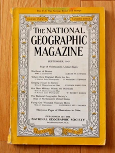 National Geographic septiembre 1945; NE de Boston; Borneo; Marshalls; Veteranos - Imagen 1 de 20