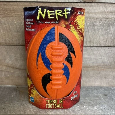 NOS NERF Turbo Jr Football 2003 Orange / Blue Super Grip Foam Hasbro NEW - Image 1 of 4