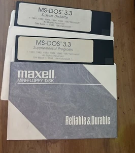 GW Basic Ms-dos 3.3 System & Supplemental Programs Diskette 5.25 Floppy Disk - Picture 1 of 1