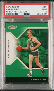 Larry Bird 2004 Topps Finest #131 Green Refractor Boston Celtics #3/49 PSA 9 - Imagen 1 de 2