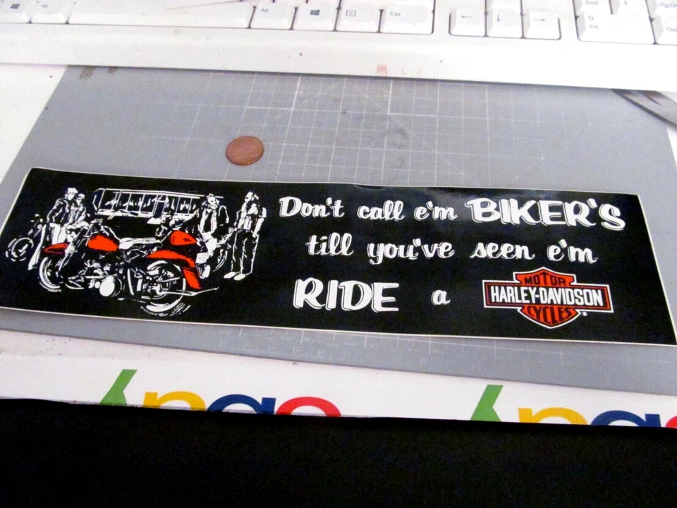 VINTAGE HARLEY DAVIDSON DON'T CALL E'M BUMPER Sticker Decal ORIGINAL  OLD STOCK - Image 1 of 1