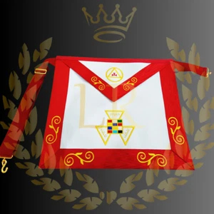 Delantal ceremonial Masónico Arco Real Pasado Sumo Sacerdote Bordado imitación cuero - Imagen 1 de 5