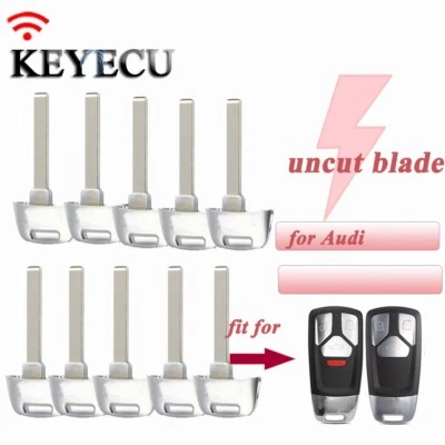 10*Emergency Key Remote Insert Blade Blank for Audi TT A4 A5 Q7 SQ7 16 2017 2018 - Image 1 of 4
