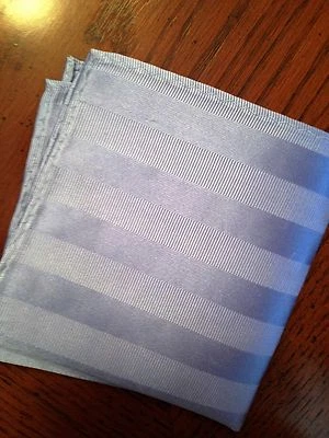10" silk pocket square-medium blue stripes-21 - Image 1 of 2